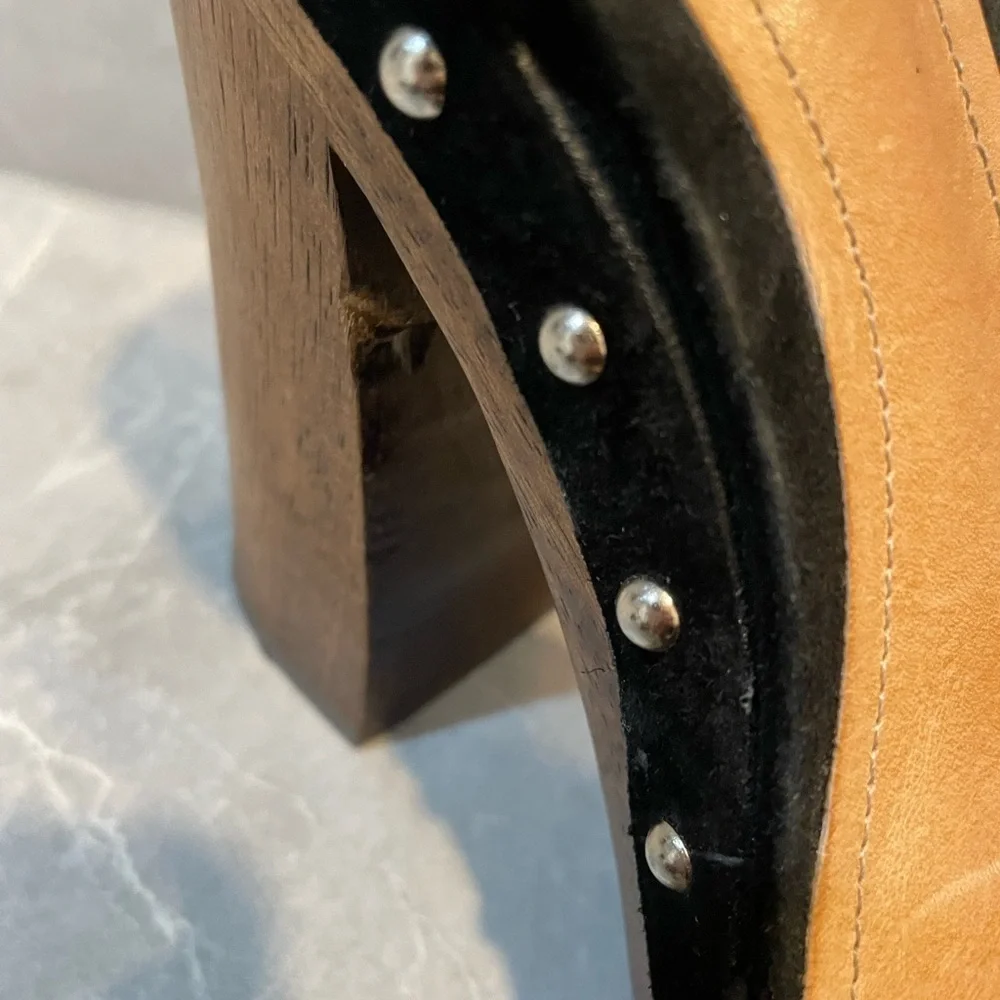 Schutz Khari Black Suede Chunky Platform Heels Size 9